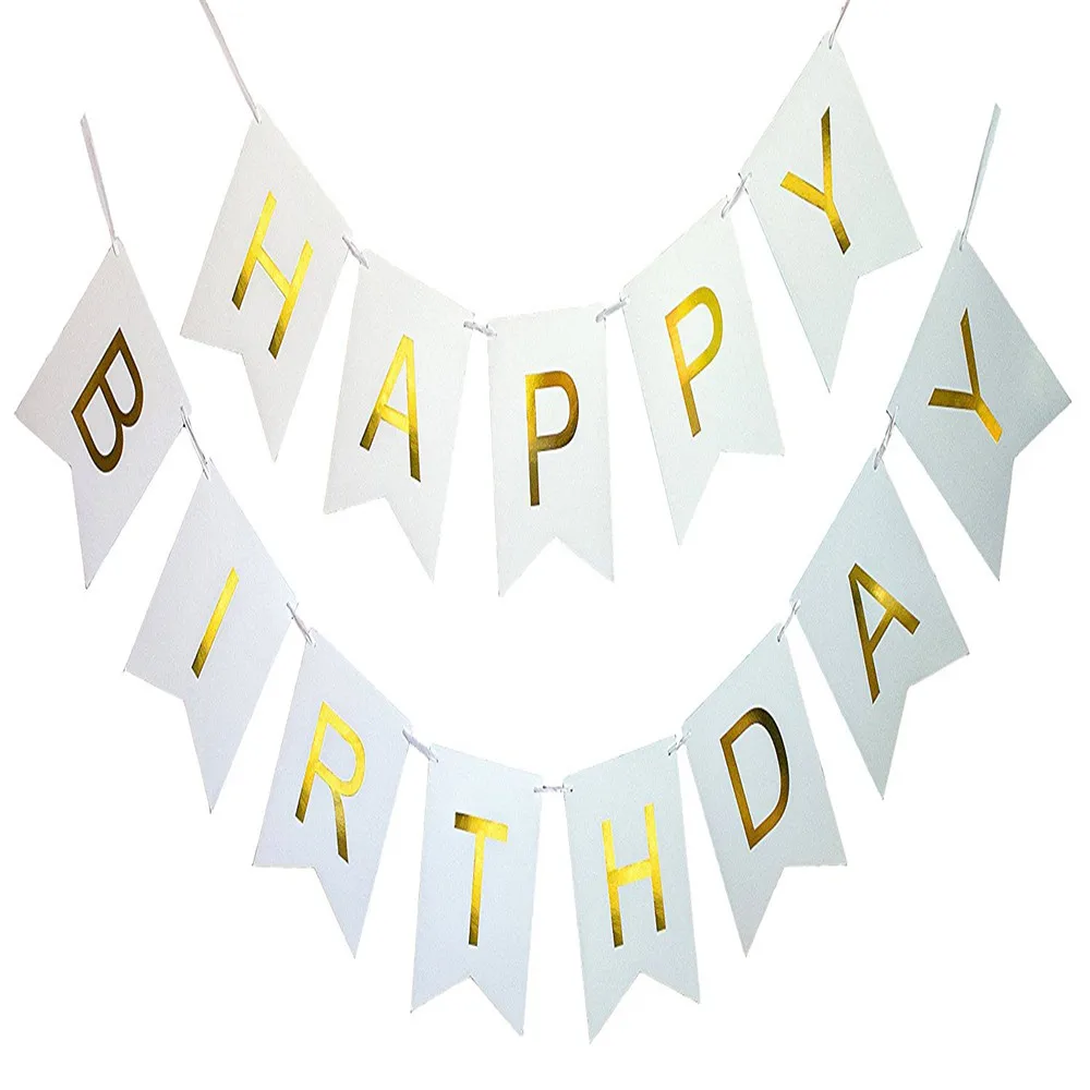 1 Набор С Днем Рождения фотобудка реквизит баннеры золотые буквы висячая