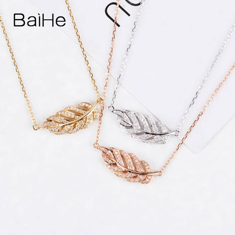 BAIHE однотонные 18K желтое золото 0.12ct H/SI натуральные бриллианты Женские Модные
