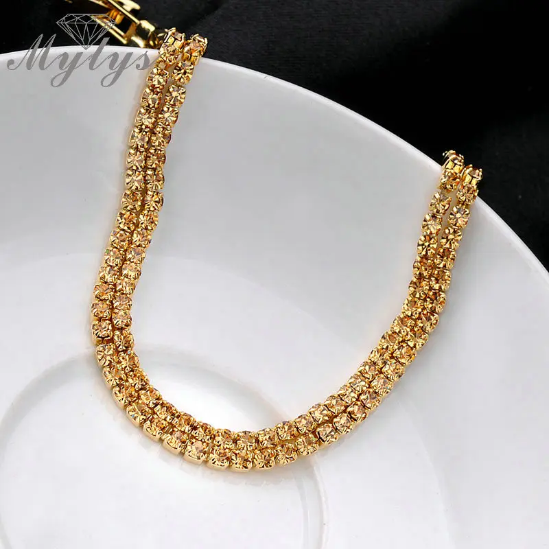 Mytys модный Теннисный браслет двухслойный цепочка для женщин B863 B862|bracelets for|tennis