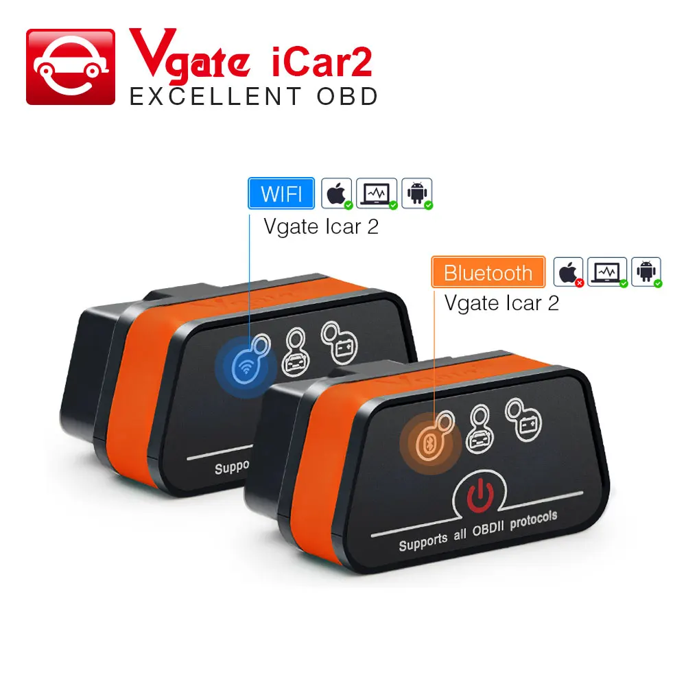 Vgate icar2 Bluetooth/Wifi OBD2 диагностический инструмент ELM327 Bluetooth OBD 2 сканер Мини WiFi для