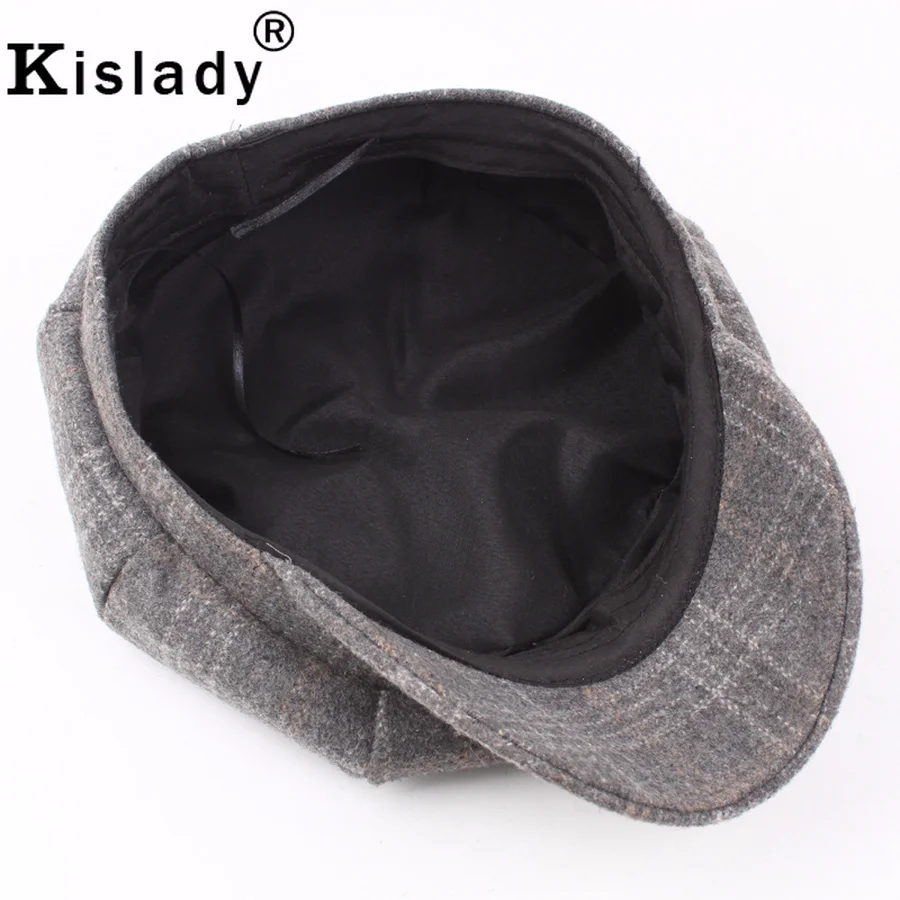 Kislady уличная мода мужские шапки осень зима классический дикий теплый берет