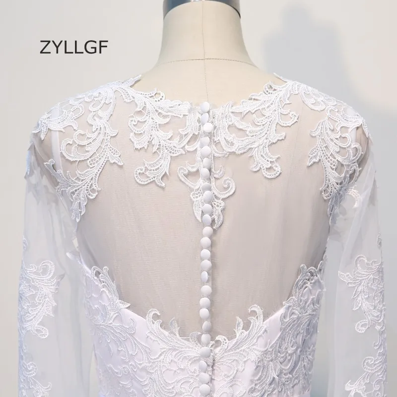 ZYLLGF Свадебные платья с длинным рукавом сексуальное прозрачное платье