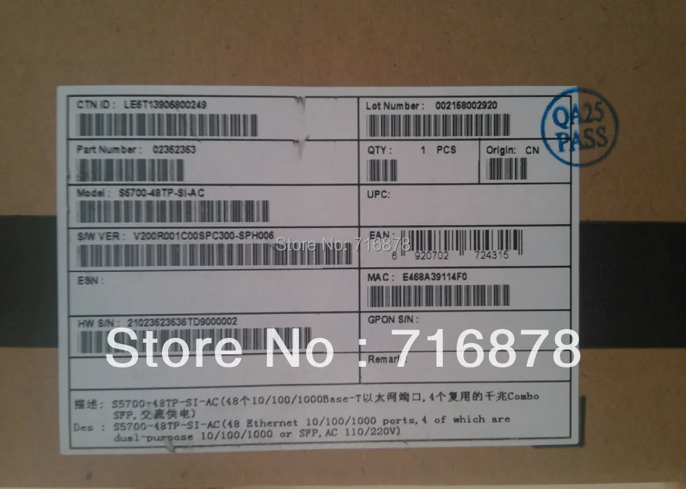 S5700-48TP-SI-AC 48 портов Ethernet 10/100/1000 4 из которых имеют двойное назначение или SFP