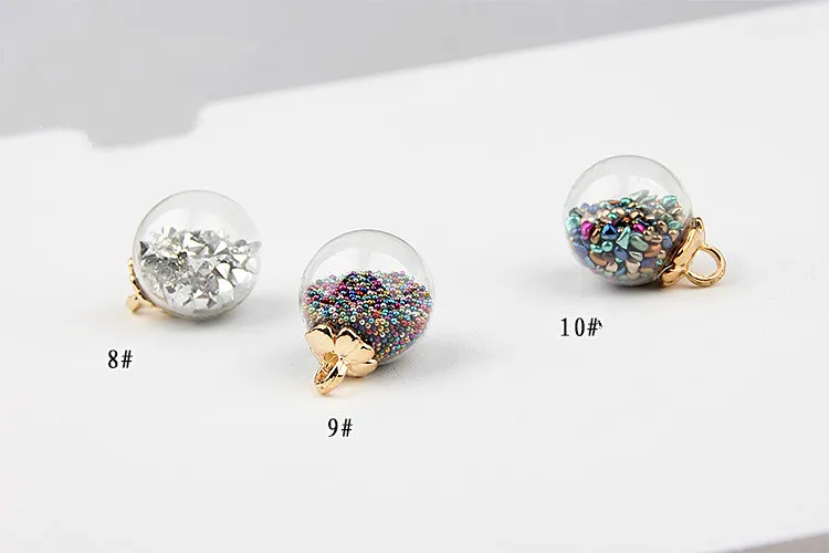 DIY ribbon hairpin accessories metal feeling wish sand bottle crystal transparent glass ball beads pendant | Украшения и