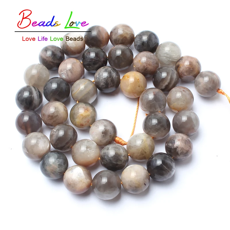 Бисер из натурального камня 15 5 дюймов Круглый бисер черного цвета для