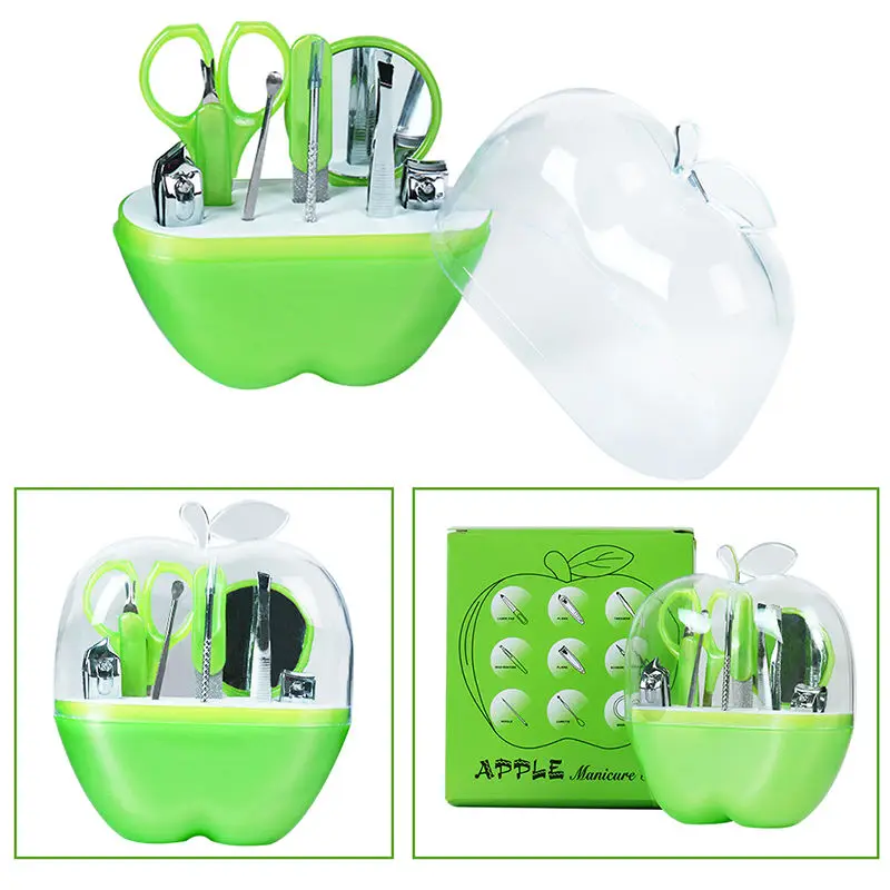 9 шт. набор для ухода за ногтями кейс ногтей педикюр ножницы маникюрный аксессуар