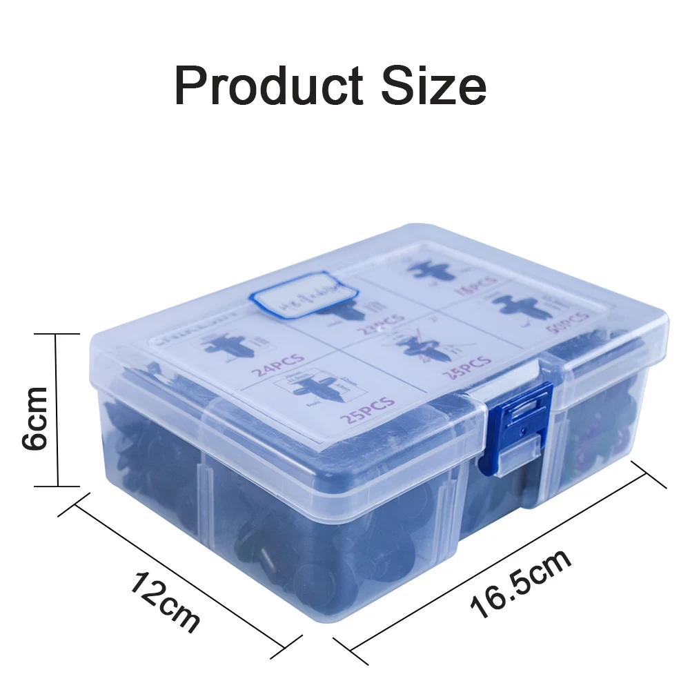 Ederivo 6Kinds 163PCS Universal Mixed Plastic Boxed Car Rivet Screw Fastener Auto Bumper Fender Retainer Clips For All Cars | Автомобили и