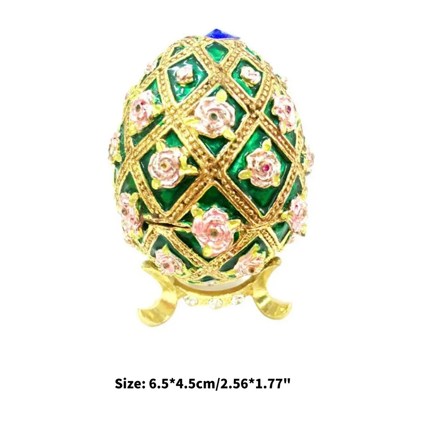 Светло-коричневый Креативный русский faberge яйцо роскошные украшения на пасхальную тематику яйцо окрашенная коробка на подставке набор с эмалью и кристаллами фигурка безделушка подарок - Цвет: Светло-коричневый