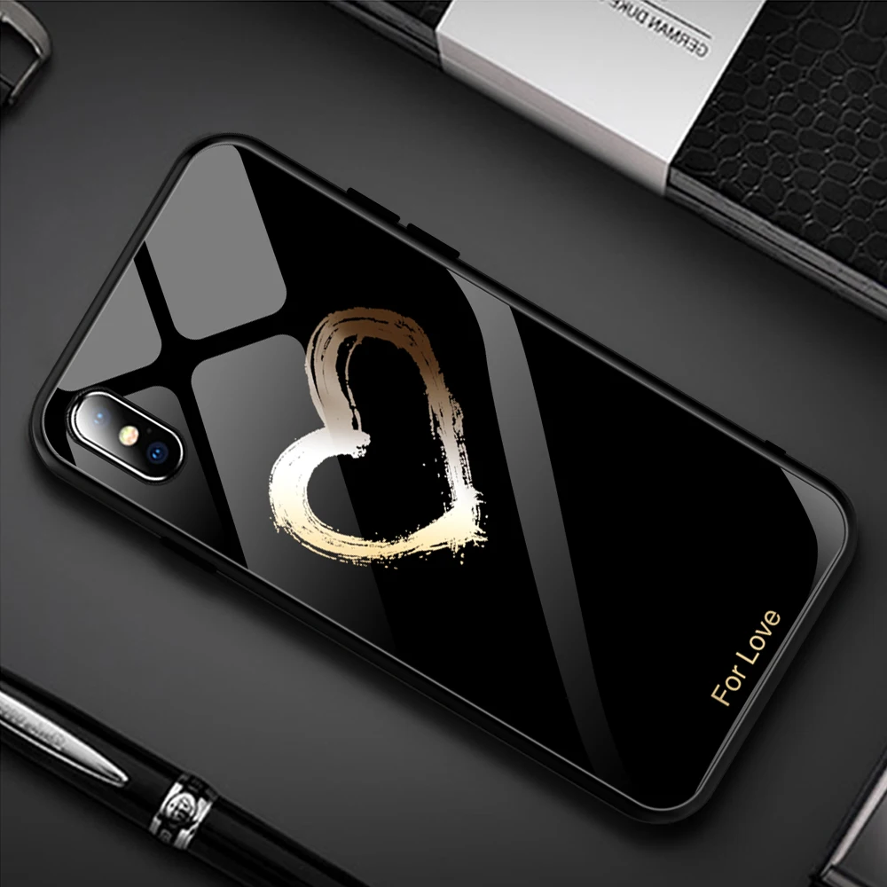 Чехол для iPhone XS MAX XR 6 6S 7 8 Plus прозрачные чехлы для телефона из закаленного стекла с узором чехол для iPhone XS Max 10 11 Pro Max Тонкий чехол
