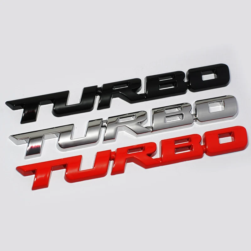 3D наклейка для стайлинга автомобиля металлическая эмблема TURBO задний значок
