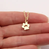 tassut cat dog paw print necklace animal silver gold choker necklace women pendant long cute delicate statement necklace
