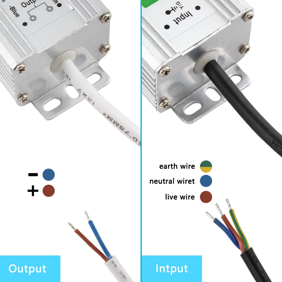 12 24 V Вольт источник питания светодиодный драйвер постоянного тока 12v 24v 10W 20W 30W 40W 50W 60W IP67 водонепроницаемые Трансформеры 220v 12V источник питания