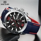 2021 MEGIR часы Лидирующий бренд Мужские часы с хронографом Водонепроницаемые силиконовые спортивные наручные часы Мужские часы аналоговые кварцевые часы Relogio