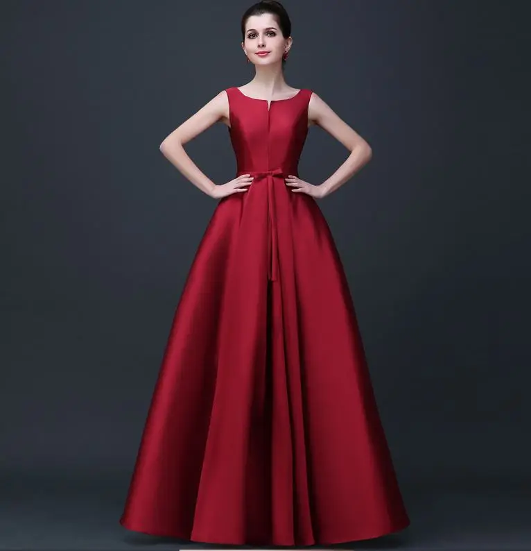 burgundy Vestido de festa Новое атласное сексуальное ТРАПЕЦИЕВИДНОЕ ПЛАТЬЕ С v-образным вырезом бордовое Золотое фиолетовое платье для невесты свадебное платье largo - Цвет: burgundy