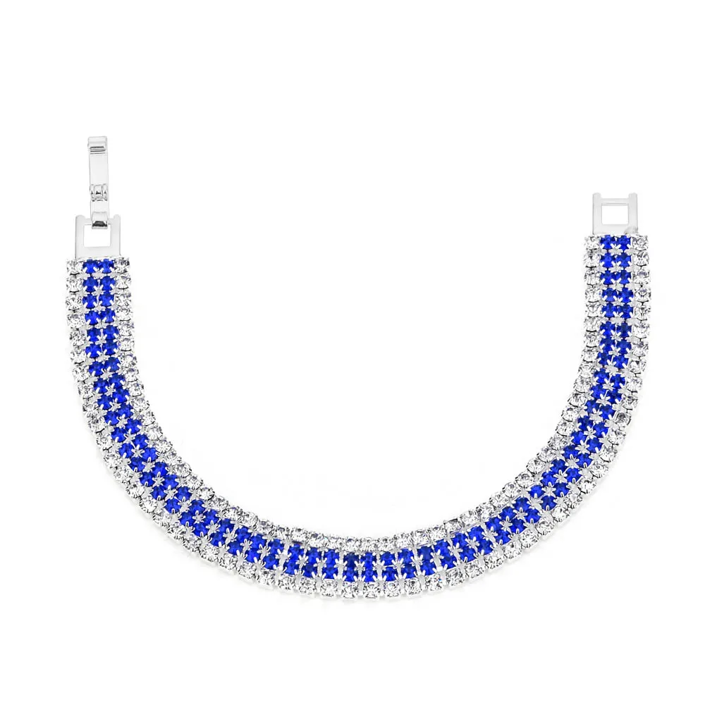 LUBINGSHINE pulseira feminina, разноцветные женские браслеты с кристаллами, свадебные ювелирные изделия, стразы, браслет на запястье - Окраска металла: C