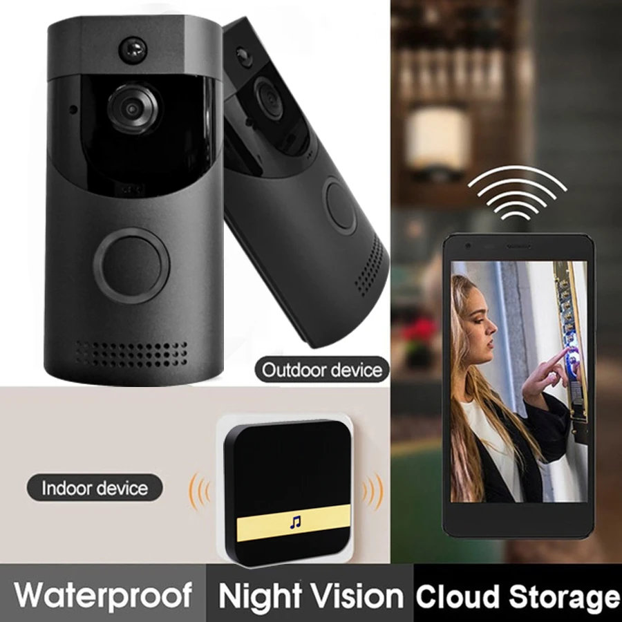 Yiktree видеодомофон Водонепроницаемый 720P HD беспроводной WiFi видео дверной звонок PIR