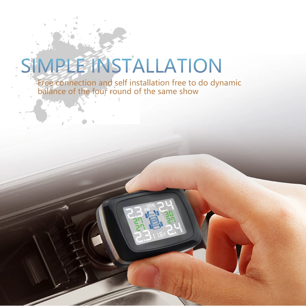 Система контроля давления в шинах TPMS Беспроводная сигнализация прикуриватель