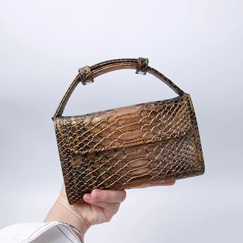 Snake Bronze XMESSUN Bolsa Feminina, женская сумка из натуральной кожи, женская модная сумка на плечо, роскошные дизайнерские сумки-мессенджеры из кожи питона - Цвет: Snake Bronze