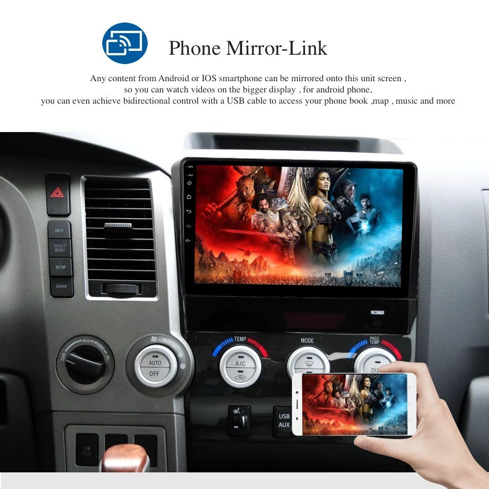 Android 9,0 Автомагнитола 2 Din gps Navi для Toyota Tundra 2007-2013 Sequoia 2008- PX6 DSP ips HDMI 4 Гб+ 64 Гб RDS wifi RDS USB BT