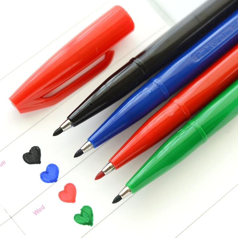 Ручка-вывеска Pentel 2 0 мм для графического письма черная/синяя/зеленая/красная