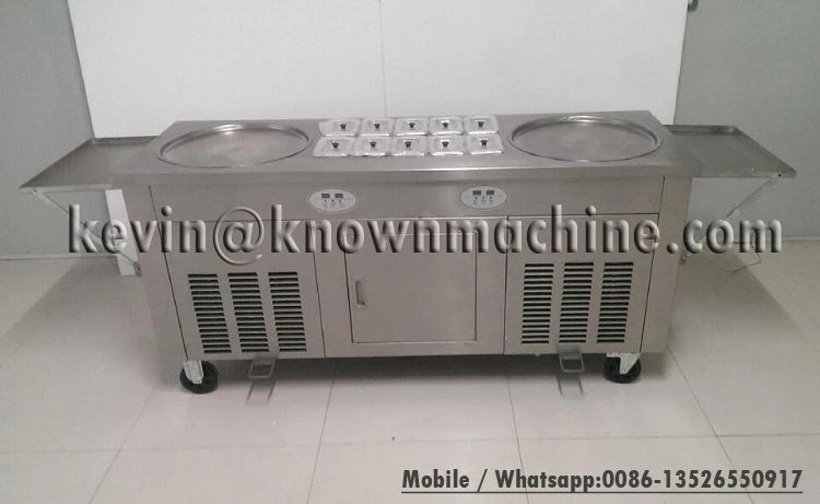 Бесплатная доставка! 2 круглых ледяных тарелки ролл из жареного мороженого