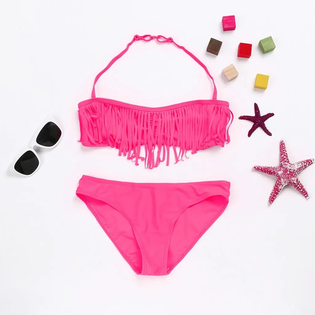Perimedes/комплекты одежды для малышей Praia Biquini Infantil однотонный комплект бикини с