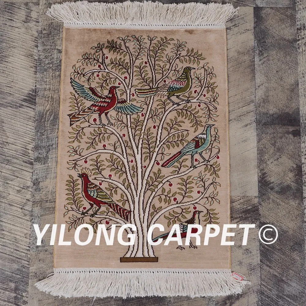 YILONG 1 2 'x 7' 300Line персидский шелковый ковер винтажный разноцветный Древо жизни