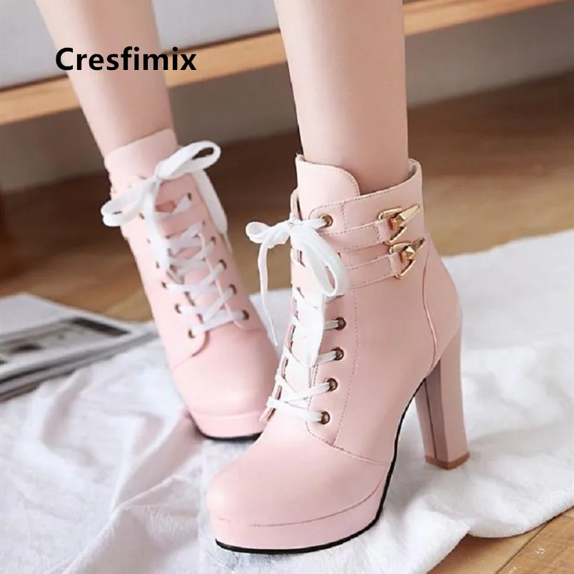 Cresfimix Frauen/женские классические ботинки на высоком каблуке высокого качества Цвет
