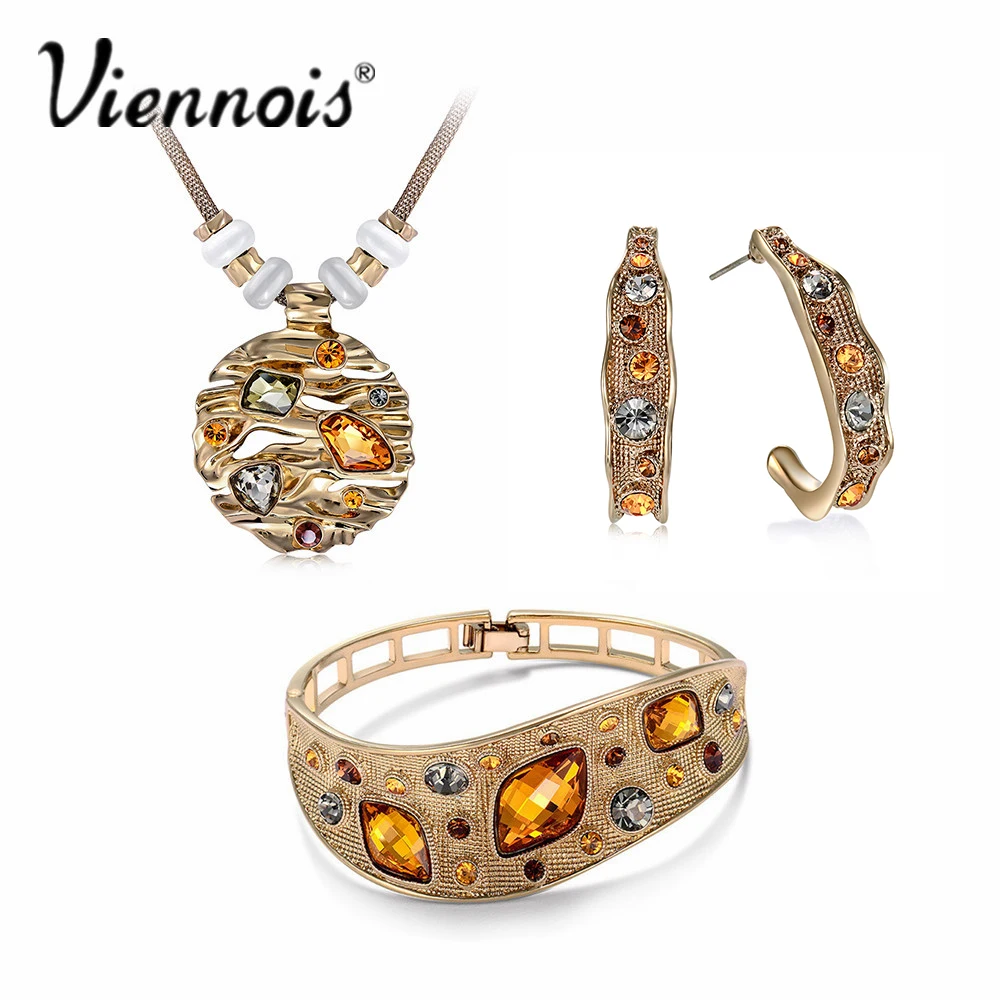 Viennois женские серьги гвоздики кофейного и золотого цветов австрийские стразы