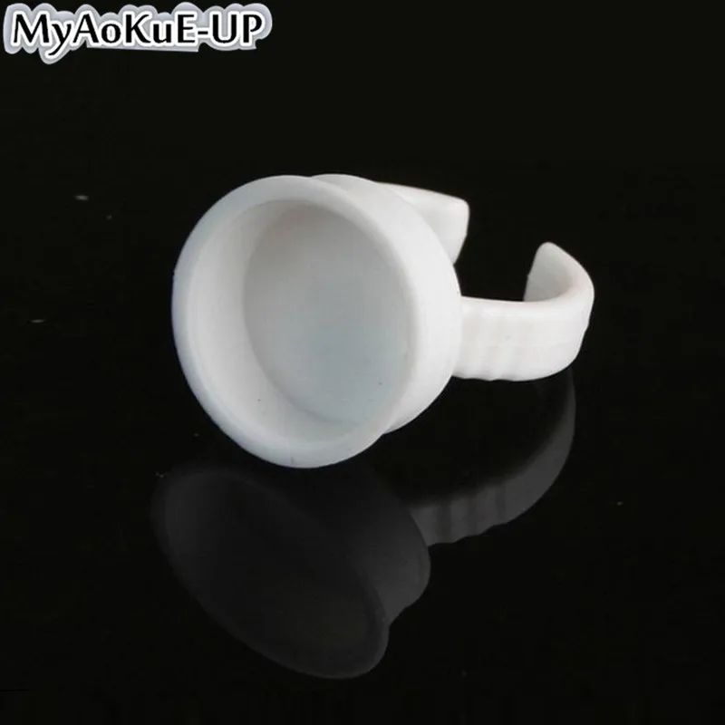 Disposable Glue Ring Cups Pigment Holder For Eyelashes Extension 100pcs Tattoo Adhesive Palette Container | Красота и здоровье