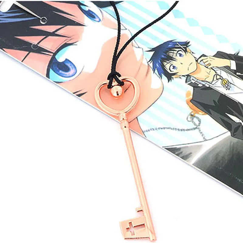 Модные ювелирные изделия аниме Nisekoi Onodera Kosaki ожерелье с подвеской сердце ключ