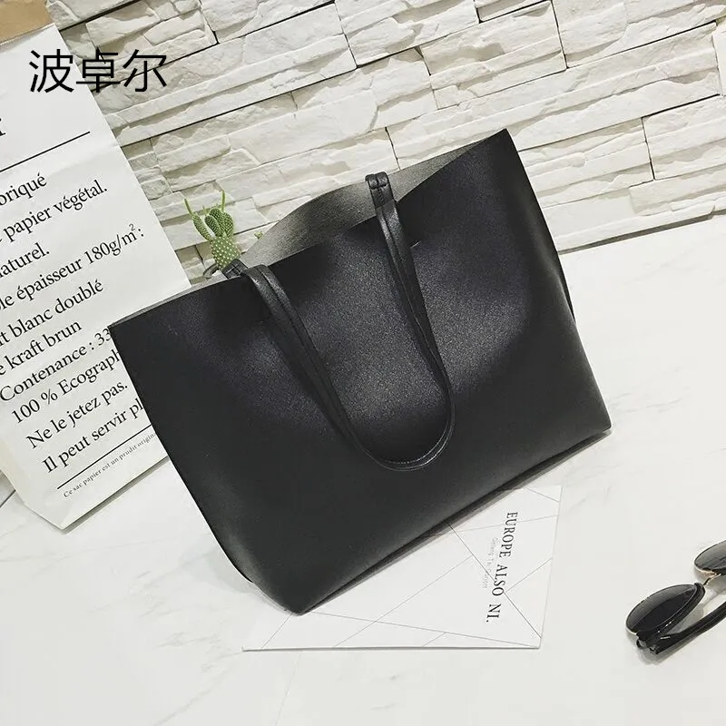 XCZJ Women Handbag Fashion PU Leather Shoudler Bag Solid Soft Single Casual Totes Composite | Багаж и сумки