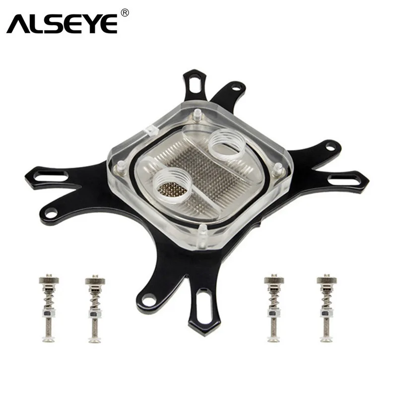 ALSEYE кулер для воды G1/4 DIY водяного охлаждения Процессор Cooler 50x50 мм базы LGA 775