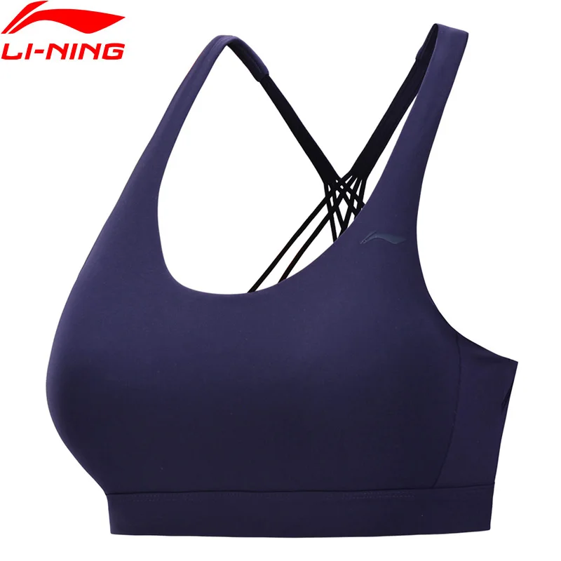 Li-Ning, Женский базовый слой, спортивный бюстгальтер, для занятий йогой, светильник, для фитнеса, облегающий, с подкладкой, спортивный бюстгальтер, топы, AUBN054, WBJ172