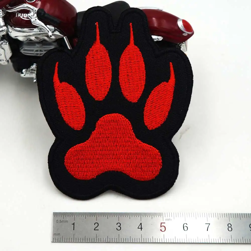 Собак Paw принт приклеивающиеся утюгом нашивки вышитая аппликация этикетка для