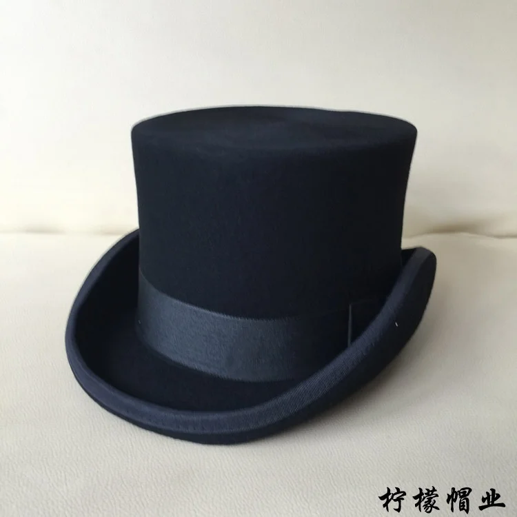 Винтажная черная викторианская шляпа из 100% шерсти | Тематическая одежда и