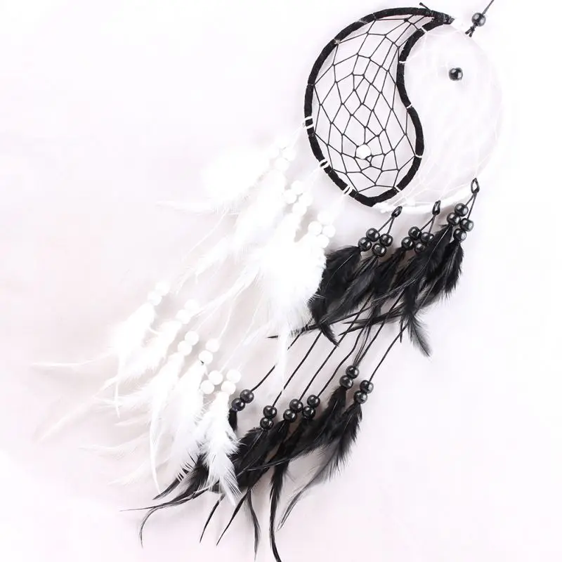 A 1PCS 6.5" Diameter Dream Catcher Handmade Traditional Dream Catche Yin Yang 16" Long Home Decoration Hot - Цвет: A