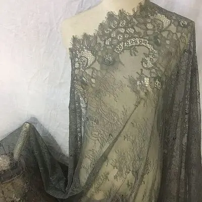 dark grey Мягкий перспективный тонкий кружевной кружева свадебные аксессуары; Фата ресницы кружевной ткани декоративный материал - Цвет: dark grey