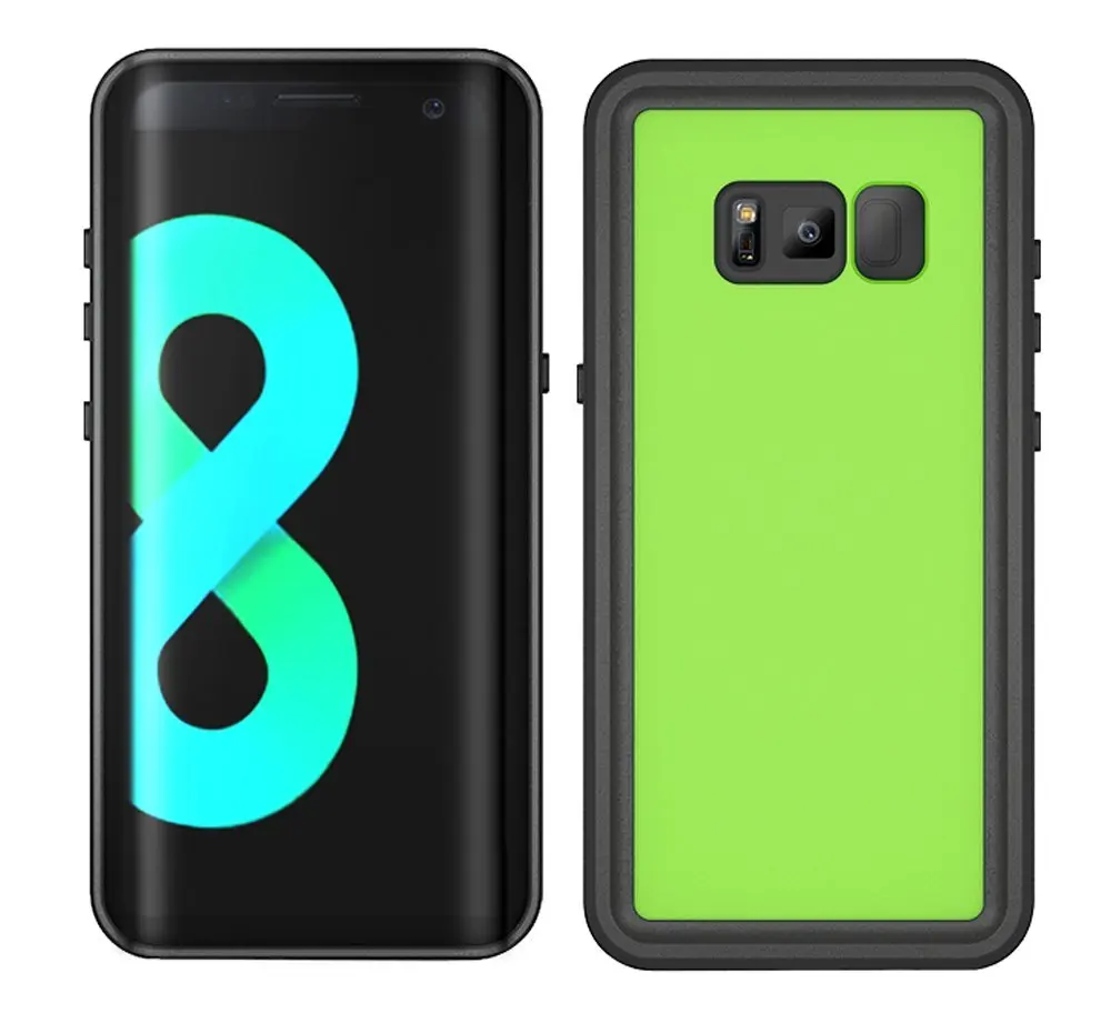 

For Samsung Galaxy S8 IP68 Waterproof case Shock Dirt Snow Proof Protection for Galaxy S8 With Touch ID Case Cover Light green