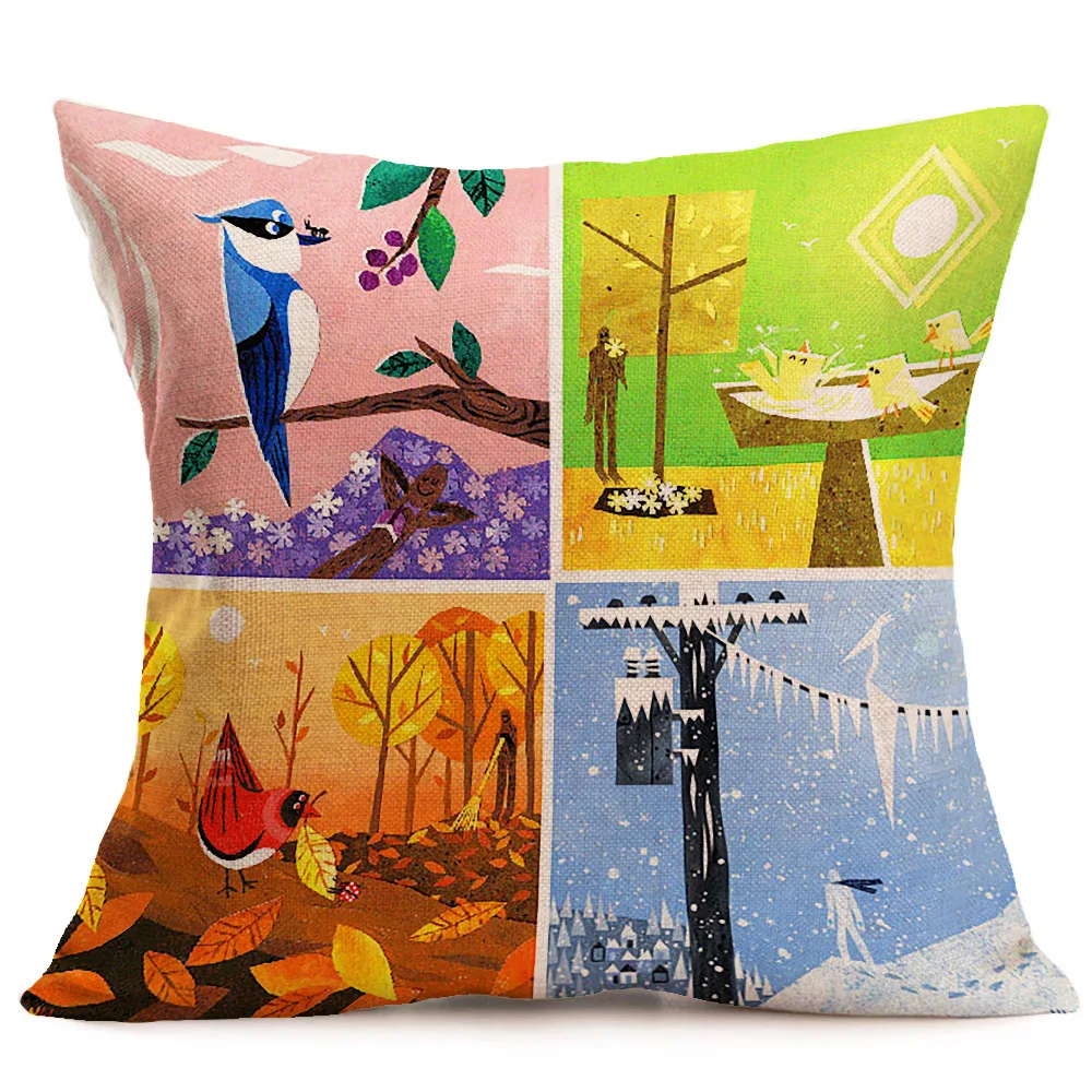 

Spring Summer Autumn And Winter Cushion Cover Cotton Linen Cushion Cover Sofa Chair Seat Throw Pillowcase Decorative Pillows