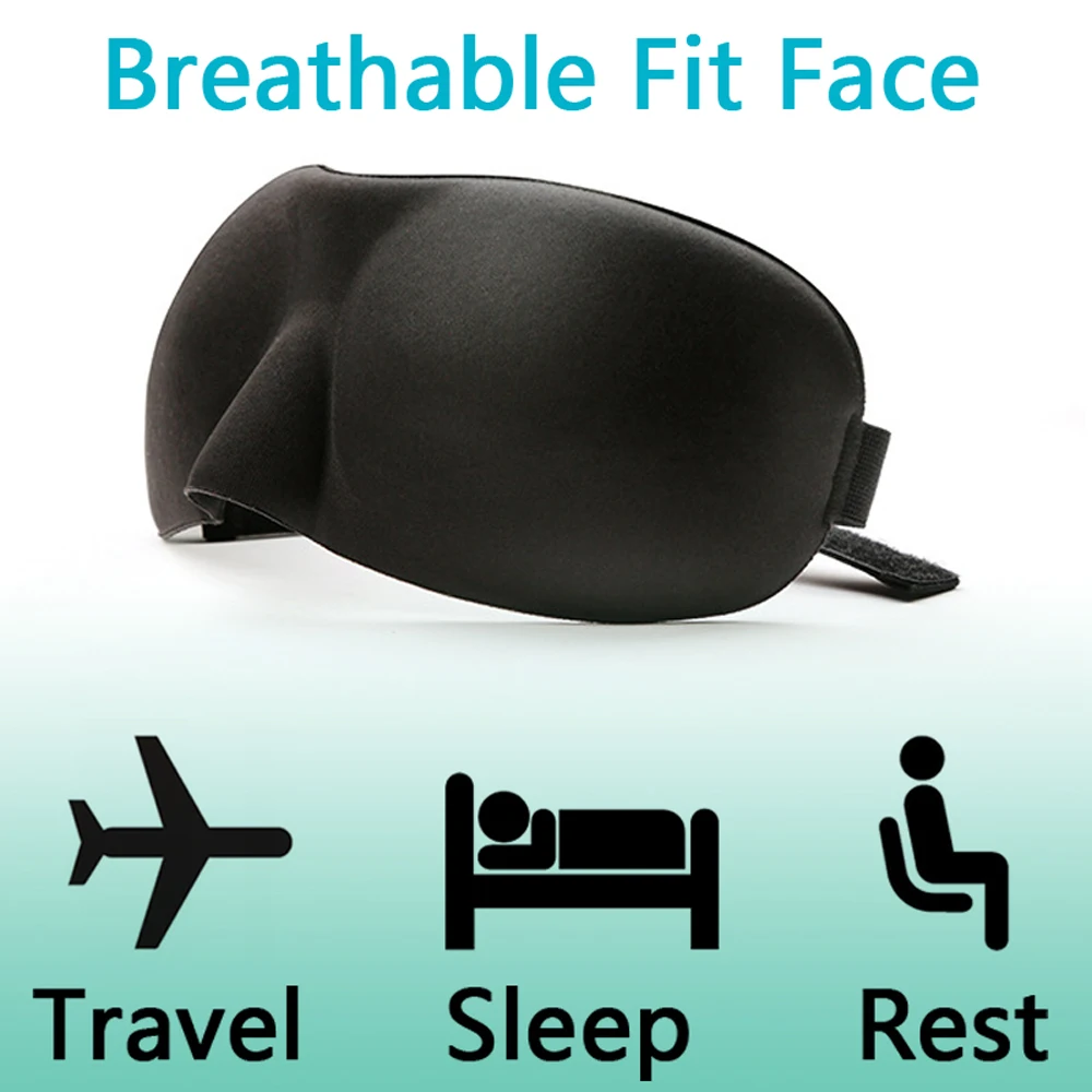 3D Затемняющая маска для век латексная сна шелковая мягкая губка глаз чехол