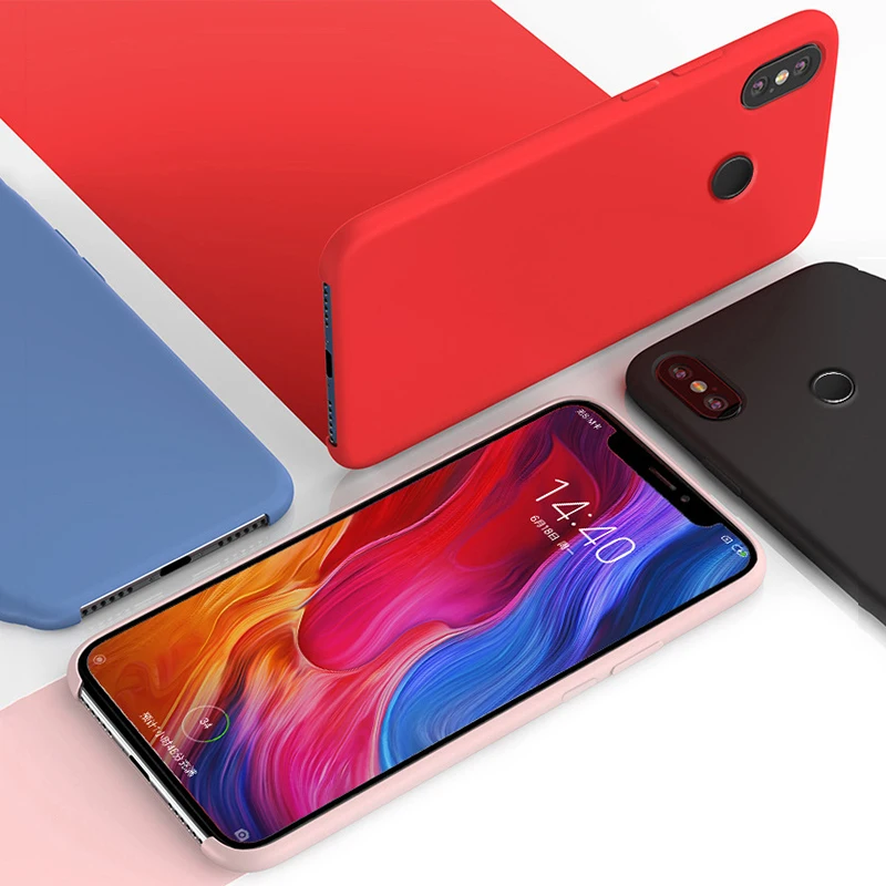 Оригинальный жидкий силиконовый чехол для телефона Xiaomi Mi 8 SE 6X A2 Mix 2 S Lite Redmi 6A