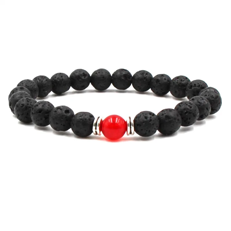 European and American new energy volcanic stone bracelet Chameleon yoga 8mm fine men women SL065 | Украшения и аксессуары