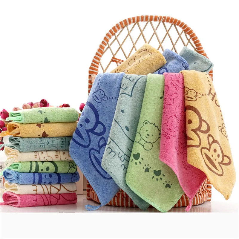 Cute Superfine Fiber Kid Bath Towels Washcloth Square Towel 