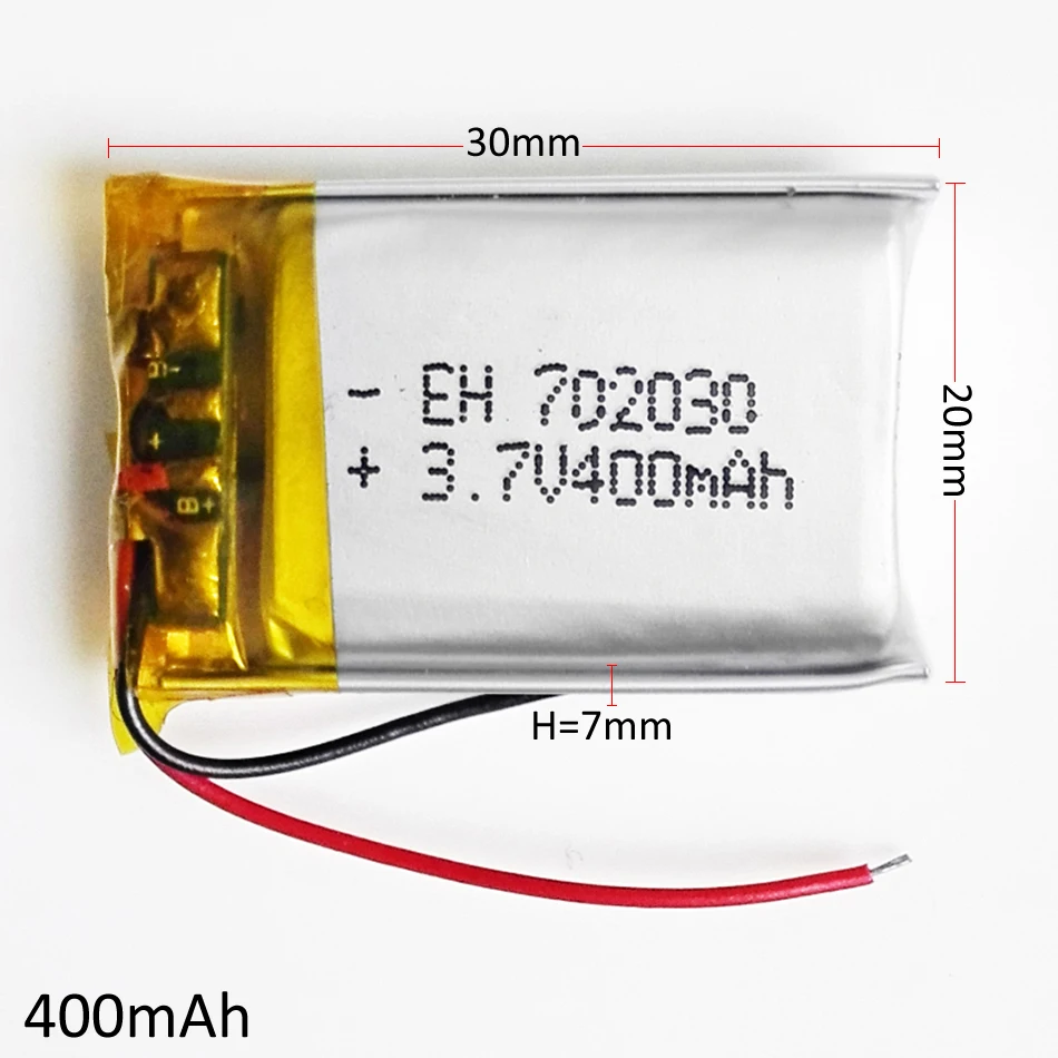 Литий полимерная аккумуляторная батарея 3 7 В 400 мА/ч 702030 Li Po для DIY Mp3 MP4 MP5 GPS PSP bluetooth