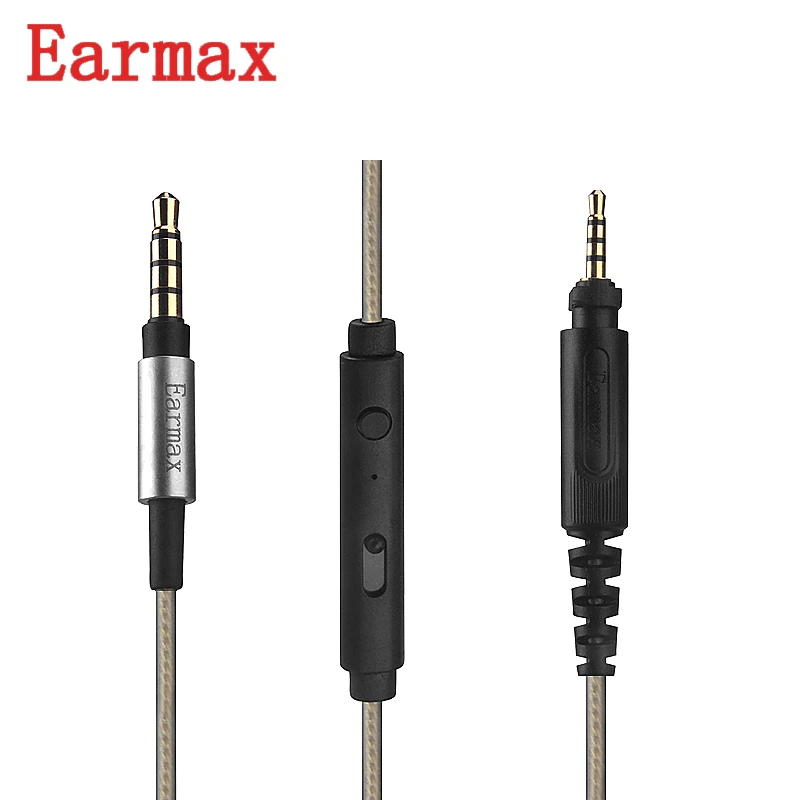 Earmax обновления кабель для наушников 3 5 мм до 2 с серебряным покрытием аудио Aux