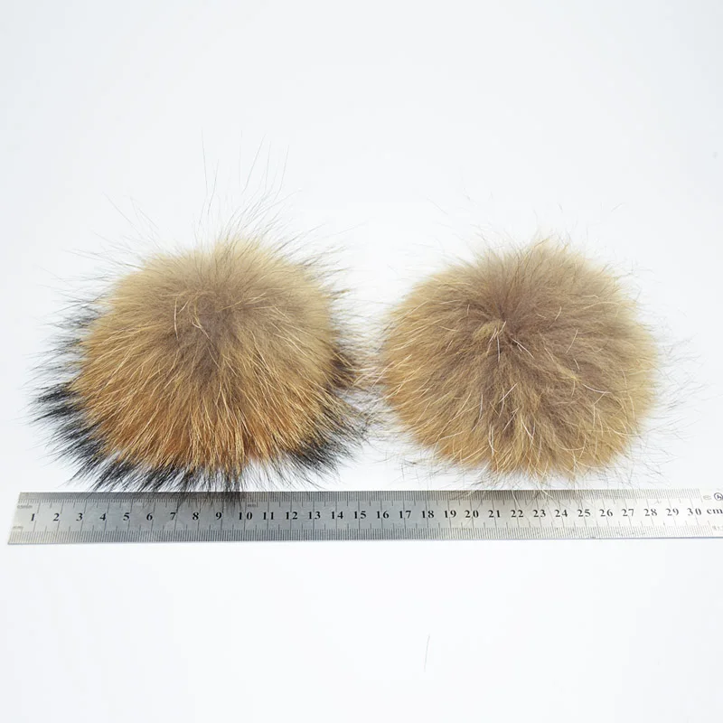 Помпон из натурального меха енота 5 шт./лот Большие меховые шарики для зимних