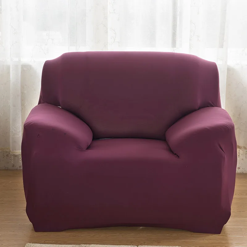 Dark purple Растягивающийся чехол для кресла, дивана, гостиной, 1 диван, чехол для дивана, одноместная мебель, диване, чехол для кресла, эластичный - Цвет: Dark purple