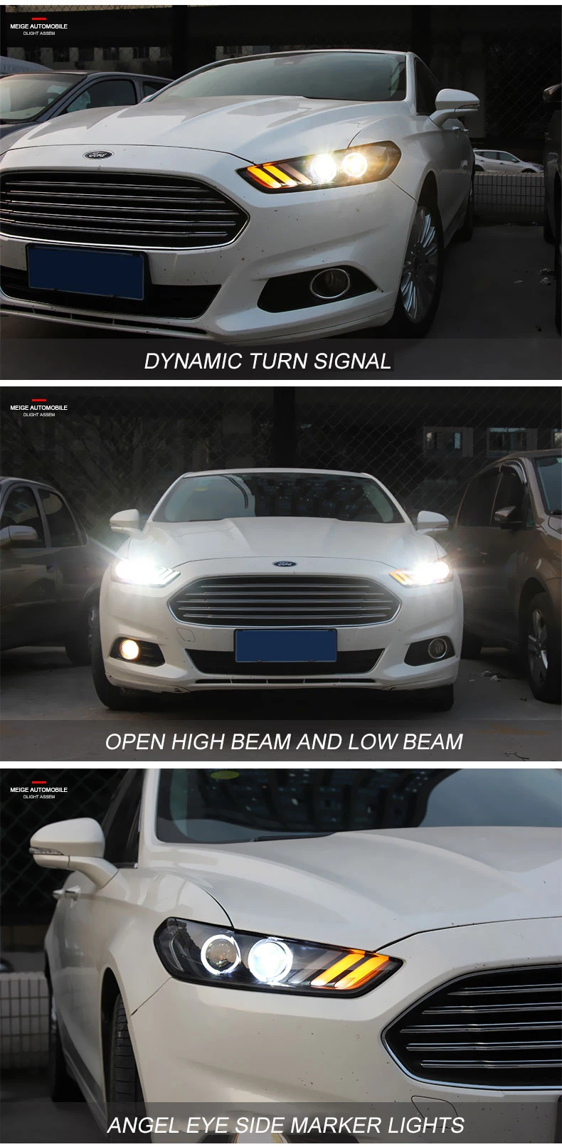 Набор для автостайлинга для фар Ford Mondeo 2013 светодиодный фонарь DRL Объектив двойной луч HID Xenon автомобильные аксессуары