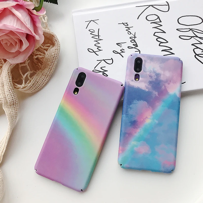 Жесткие чехлы для телефонов huawei P20 Mate20 Pro Lite, Радужный жесткий чехол из поликарбоната для Honor 10 10 Lite, Nova4 P Smart, чехлы для задней панели